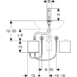 Geberit Brenta Fotoselli Batarya Çift Su Giriş Elektrikli - 116.172.21.1 - Fotoselli Lavabo Bataryası - 1