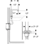Geberit Brenta Fotoselli Batarya Tek Su Giriş Pilli - 116.193.21.1 - Fotoselli Lavabo Bataryası - 2