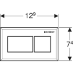 Geberit Kumanda Kapağı 12 Cm Kare Tasarım Çift Basmalı Siyah