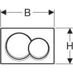 Geberit Kumanda Kapağı Alpha01 Çift Basmalı Mat Krom