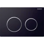 Geberit Kumanda Kapağı Omega20 Çift Basmalı Siyah / Parlak Krom