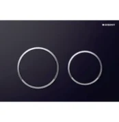 Geberit Kumanda Kapağı Omega20 Çift Basmalı Siyah / Parlak Krom