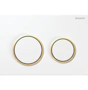 Geberit Kumanda Kapağı Omega20 Çift Basmalı Beyaz / Altın / Beyaz - 115.085.KK.1 - Kumanda Panelleri (Gömme Rezervuar Butonları)