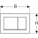 Geberit Kumanda Kapağı Omega30 Çift Basmalı Parlak / Mat / Parlak - 115.080.KH.1 - Kumanda Panelleri (Gömme Rezervuar Butonları) - 2