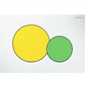 Geberit Kumanda Kapağı Sigma 01 Çift Basmalı Beyaz / Yeşil Sarı