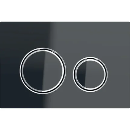 Geberit Kumanda Kapağı Sigma21 Çift Basmalı Siyah Cam / Krom