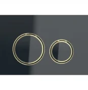Geberit Kumanda Kapağı Sigma21 Çift Basmalı Siyah Cam / Prinç