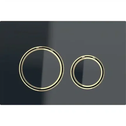 Geberit Kumanda Kapağı Sigma21 Çift Basmalı Siyah Cam / Prinç - 115.652.SJ.1 - Kumanda Panelleri (Gömme Rezervuar Butonları)