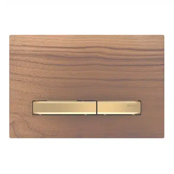 Geberit Kumanda Kapağı Sigma50 Çift Basmalı Ahşap / Prinç - 115.672.JX.2 - Kumanda Panelleri (Gömme Rezervuar Butonları)