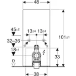 Geberit Monolith Plus Rezervuar Yere Oturan Klozet İçin 101 Cm Siyah