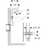 Geberit Piave Fotoselli Batarya Tek Su Giriş Jeneratörlü - 116.185.21.1 - Fotoselli Lavabo Bataryası - 1