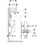 Geberit Piave Fotoselli Batarya Tek Su Giriş Pilli - 116.163.21.1 - Fotoselli Lavabo Bataryası - 1