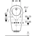 Geberit Pisuvar Komple Selva Engtegre Kontrollü Komple/Susuz - 116.085.00.1 - Pisuvarlar - 2