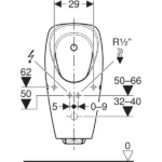 Geberit Pisuvar Komple Tamina Engtegre Kontrollü Komple/Susuz - 116.147.00.1 - Pisuvarlar - 2