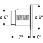 Geberit Type 10 12 Cm Çift Basmalı Parlak / Mat / Parlak - 116.055.KH.1 - Kumanda Panelleri (Gömme Rezervuar Butonları) - 3