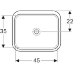 Geberit VariForm 45x35 Dikdörtgen Beyaz Tezgah altı Lavabo - 500.762.01.2 - Tezgah Altı Hilton Lavabo - 1