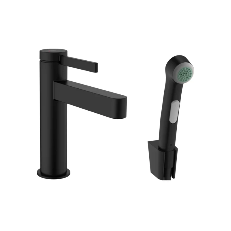 Hansgrohe Finoris Tek Kollu Satin Siyah Lavabo Bataryası - 76210670 - Lavabo Bataryaları