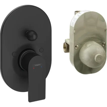 Hansgrohe Rebris E Satin Siyah Ankastre Banyo Batarya Seti