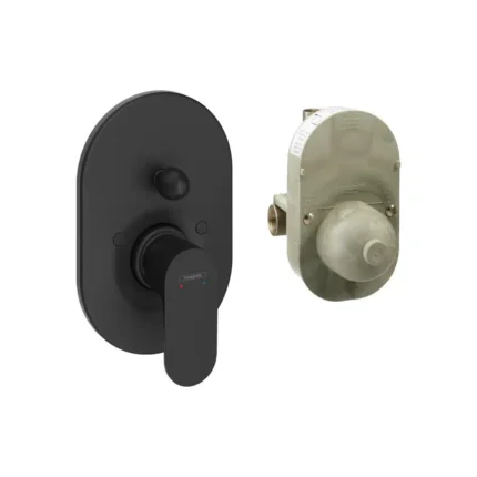 Hansgrohe Rebris S Tek Kollu Ankastre Satin Siyah Banyo Bataryası