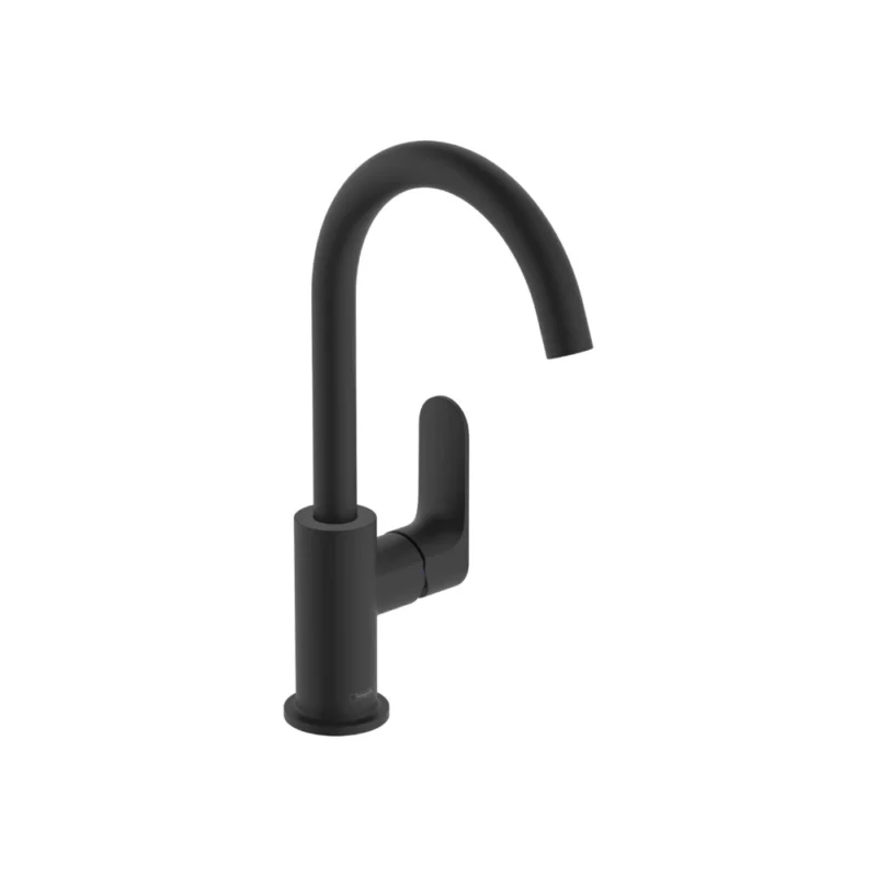 Hansgrohe Rebris S Tek Kollu Satin Siyah Lavabo Bataryası - 72520670 - Lavabo Bataryası