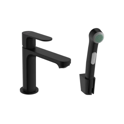 Hansgrohe Rebris S Tek Kollu Satin Siyah Lavabo Bataryası - 72215670 - Lavabo Bataryası