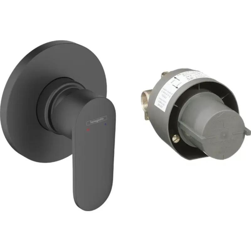 Hansgrohe Vernis Blend Mat Siyah Ankastre Duş Batarya Seti - 71663670 - Ankastre Duş Bataryası