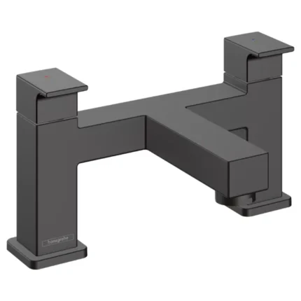 Hansgrohe Vernis Satin Siyah Shape 2-Delikli küvet kenarı banyo bataryası - 71452670 - Banyo Bataryası