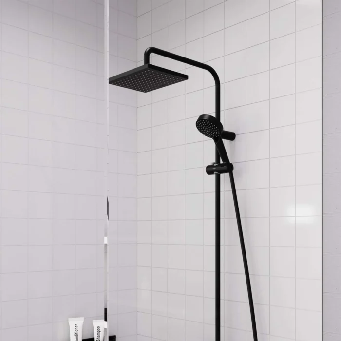 Hansgrohe Vernis Shape Satin Siyah 230 1jet Reno EcoSmart Duş Kolonu