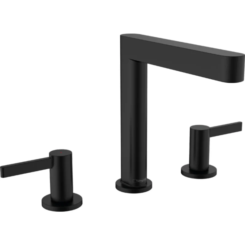 Hansgrohe Vivenis Mat Siyah Lavabo Bataryası - 76034670 - Üç Delikli Lavabo Bataryası