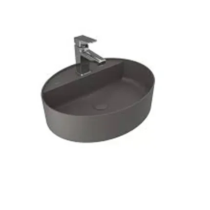 Kale Smartedge 40x50 Oval Lavabo Mat Antrasit Gri - 310200200519 - Tezgah Üstü Lavabo