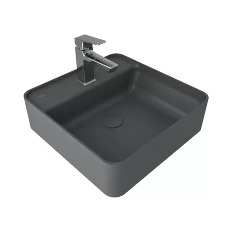 Kale Smartedge 45x45 Kare Lavabo Mat Antrasit Gri - 310200200521 - Tezgah Üstü Lavabo