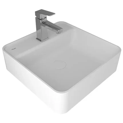 Kale Smartedge 45x45 Kare Lavabo Mat Beyaz - 310200200016 - Tezgah Üstü Lavabo