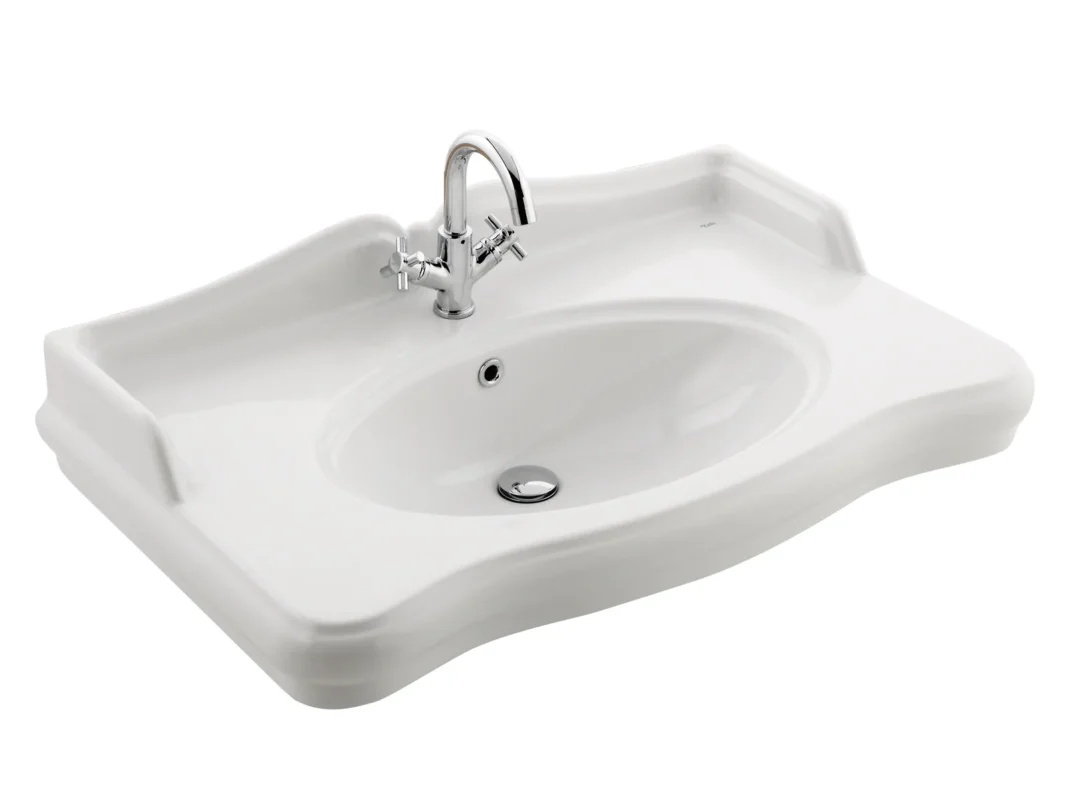 Kale Victorian 90x55.5 Etajerli Lavabo 3 Armatür Delikli - 310200200085 - Dolap Uyumlu Lavabolar