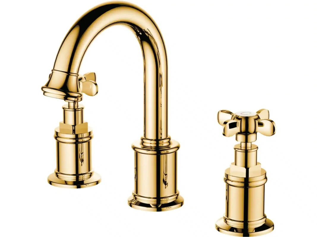 Kale Victorian Lavabo Bataryası 3 Delikli Altın - 410200500230 - Üç Delikli Lavabo Bataryası