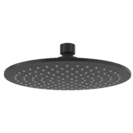 Kale Yuvarlak Duş Başlığı Siyah (20 cm Dirseksiz) - 410200504694 - Duş Başlığı