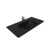 Kale Zero 2.0 100x50 Etajerli Lavabo Mat Siyah - 310200200434 - Dolap Uyumlu Lavabolar