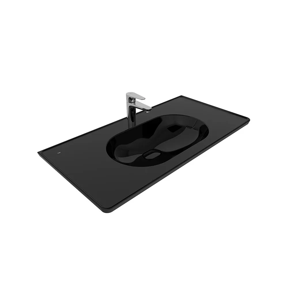 Kale Zero 2.0 100x50 Etajerli Lavabo Siyah Kale Zero 2.0 100x50 Etajerli Lavabo Siyah - 310200200432 - Dolap Uyumlu Lavabolar