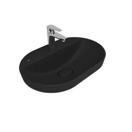 Kale Zero 2.0 60x40 Yarı Gömme Oval Lavabo Mat Siyah - 310200200536 - Yarım Tezgah Lavabo