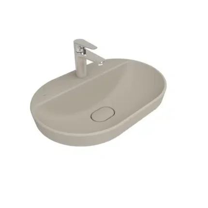 Kale Zero 2.0 60x40 Yarı Gömme Oval Lavabo Mat Vizon - 310200200538 - Yarım Tezgah Lavabo