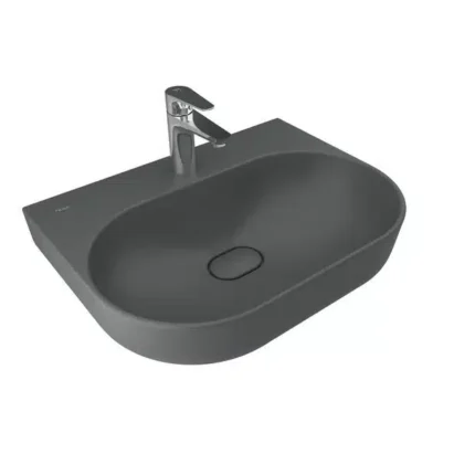 Kale Zero 2.0 60x45 Oval Lavabo Mat Antrasit Gri - 310200200527 - Tezgah Üstü Lavabo