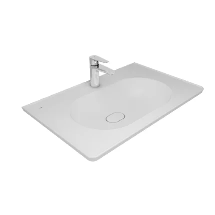 Kale Zero 2.0 80x50 Etajerli Lavabo Mat Beyaz - 310200200430 - Dolap Uyumlu Lavabolar