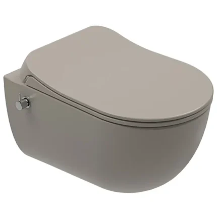 Kale Zero 2.0 Smart Asma Klozet Taharet Musluğu Entegre/Sıcak-Soğuk+Ultra Slim Smart Kapak Mat Vizon - 310201100279 - Entegre Ara Musluklu Klozet