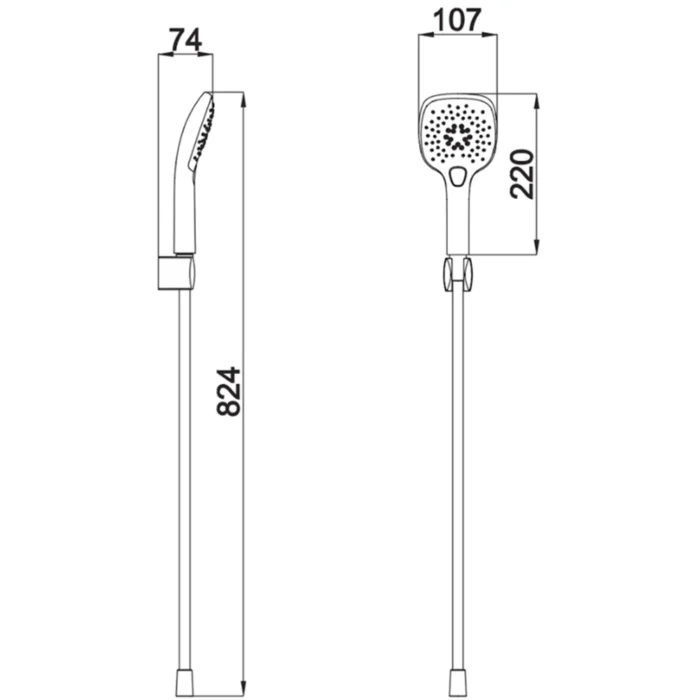 Kale Zero El Duşu Takımı-3F Kare (Mat Siyah) - 410200504978 - El Duşu Takımı - 1