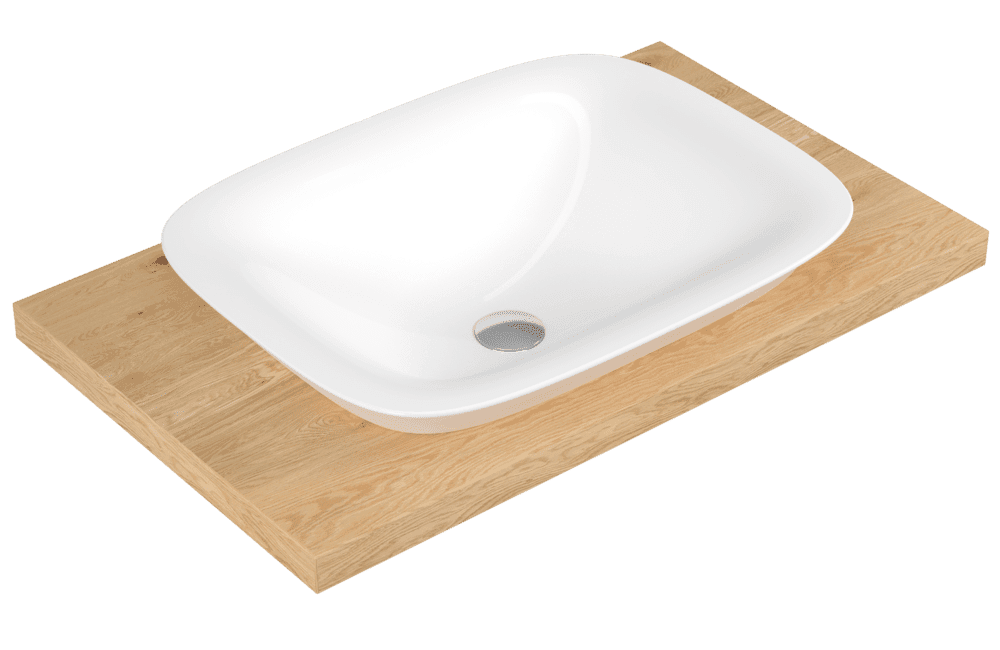 Serel Hera Tezgah Üstü Batarya Deliksiz Lavabo 46x60 - HR33DxS110H - Tezgah Üstü Lavabo