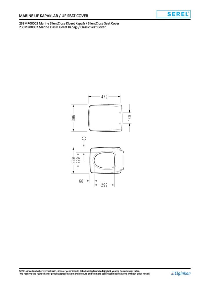 Serel Marine Yavaş Kapanan Klozet Kapağı - 223MR00002 - Klozet Kapağı - 1