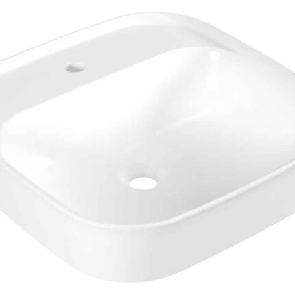 Serel Nita Köşeli Minimal Batarya Delikli Lavabo 46x46 cm - 2018TxS110H - Tezgah Üstü Lavabo