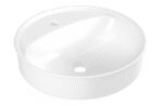 Serel Nita Yuvarlak Minimal Batarya Delikli Lavabo 46x46 cm - 2058TxS110H - Tezgah Üstü Lavabo