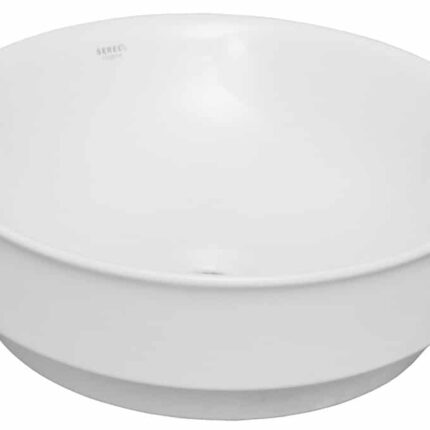 Serel Nita Yuvarlak Minimal Batarya Deliksiz Lavabo 46x46 cm - 2057DxS110H - Tezgah Üstü Lavabo