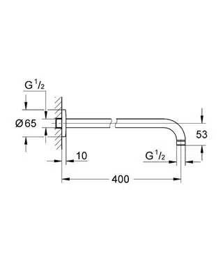 baucontemporay tepe dusu kolu 400 mm tepe yan duslar ve borulari grohe tempesta 1031312 11 B