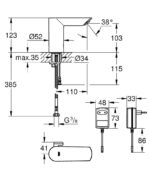 Grohe Bau Cosmopolitan Fotoselli Lavabo Bataryası (Elektrikli-, Çift Su Girişli) - 36453000 - Fotoselli Lavabo Bataryası - 1
